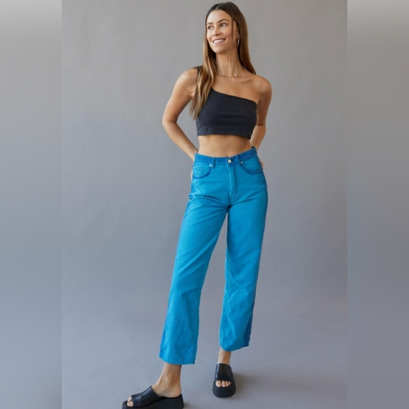 BDG Pants - Urban Outfitters BDG HIGH WAISTED BAGGY CODUROY BLUE SIZE 26